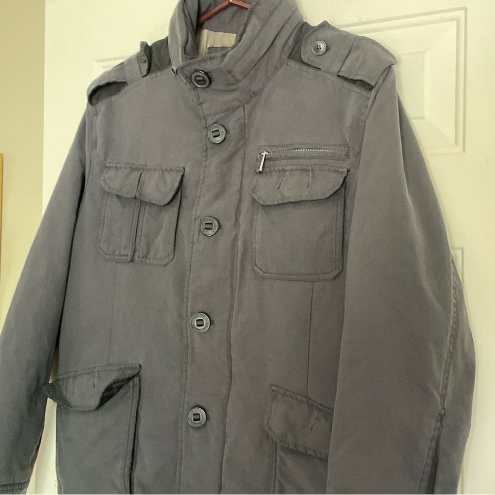 MARC NEW YORK Men's Black Utility Jacket Nylon Polyester Shell with Hood Large - Picture 3 of 16